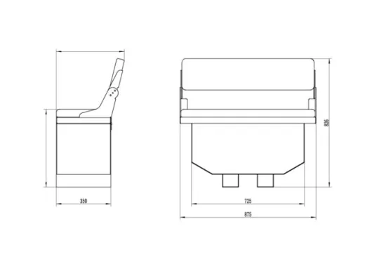#1-Person Sitzbank für Steuerkonsole FCT550 weiß