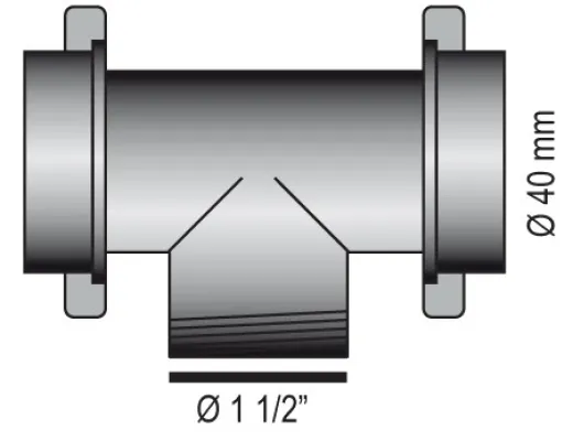 1 1/4 gerades Abflussrohr