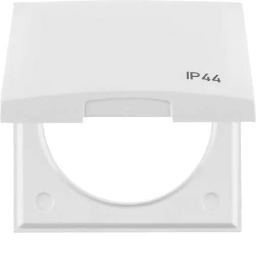 1-fach Abdeckrahmen mit Klappdeckel IP44 (polar-weiß glänzend)