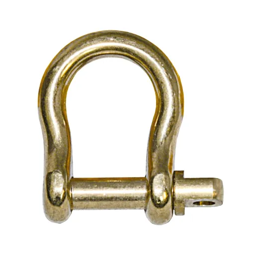 10-St-Packung Messingschäkel poliert D-Form 4mm