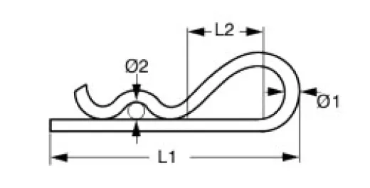 10-Stck SB-Pack Federstecker Edelstahl 2.5mm