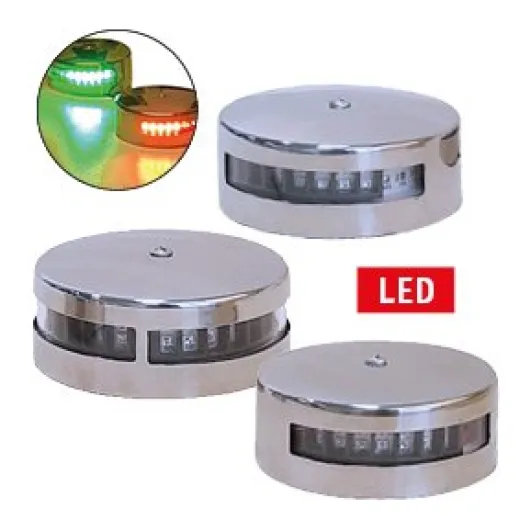 Allpa Led Positionslaterne, Poliertes Niro 304 Gehäuse; 10-30v; Rot/Grün, 2x112.5°