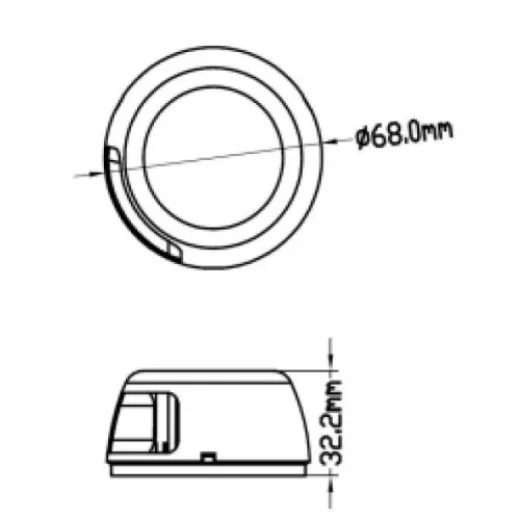 Allpa Led Positionslaterne, Poliertes Niro 304 Gehäuse; 12-24v; Grün 112.5°