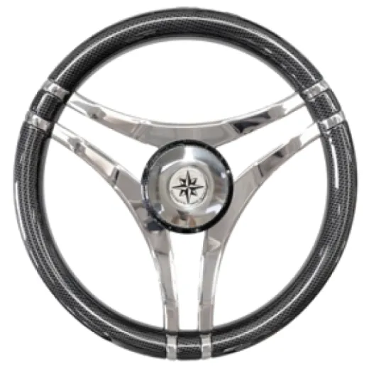 3-Doppelspeichen-Edelstahl-Lenkrad Modell 29 Carbon, Ø=350mm