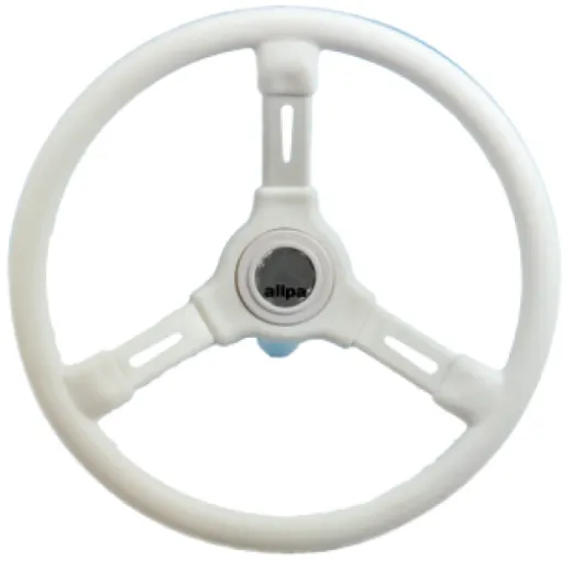 3-Speichen Steuerrad Riviera Weiß Kunststoff, Ø350mm, Tiefe 115mm