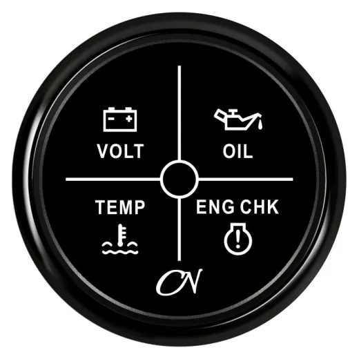 4fach Anzeige Spannung.Öldr.Temp.Check schw./chrom
