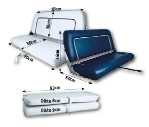 Allpa Steuerrbank Modell Coach De Luxe Twin, Navy; Abm. 51x94x44cm
