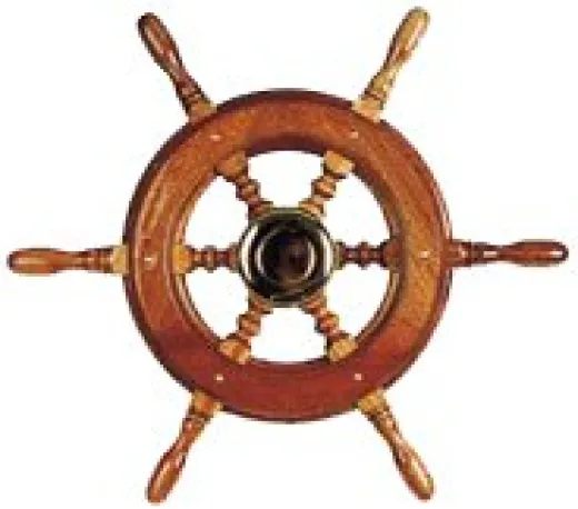 Allpa 6-Speichen Steuerrad Typ 2 Klassiches Mahagoni Steuerrad Mit Adapter Für Zwei Konusse, Ø490mm