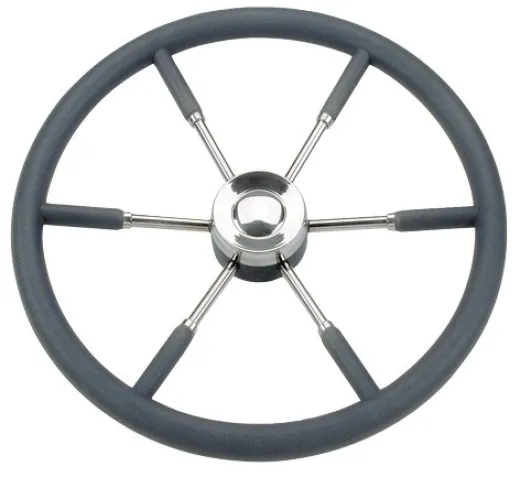 Allpa 6-Speichen Steuerrad Typ 9 Niro Mit Schwarzem Pu-Griff, Ø550mm