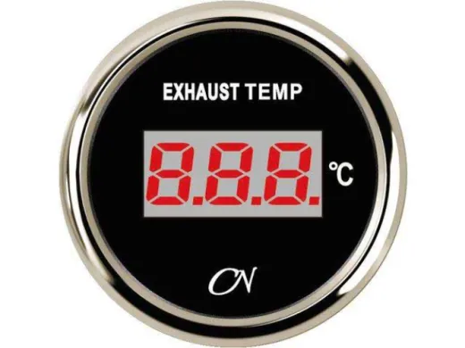 Abgastemperaturanzeiger digital (schwarz, chrom, Thermoelement, 9 - 32V, 0 - 800°C, 57 mm, 52 mm, 45 mm)
