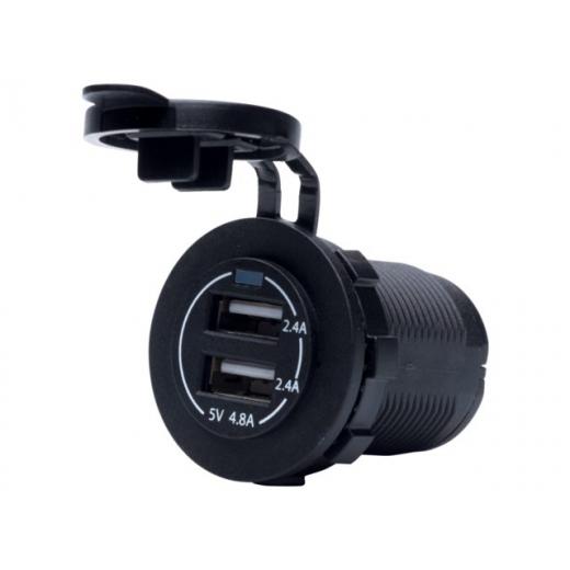Adapter 2xUSB 3.4A Flushmount schwarz