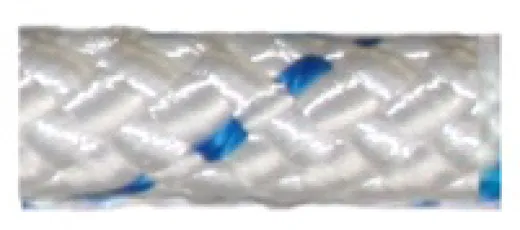 Allcord-21, Doppelt Geflochtene Schotleine, Ø12mm, Weiß Mit Blauem Kennfaden, 200m