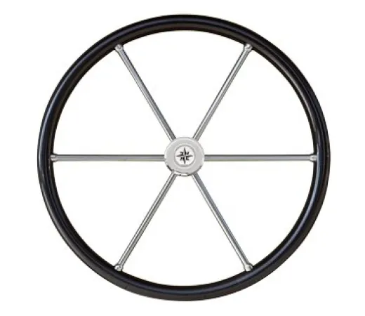 Allpa 6-Speichen Steuerrad Typ 6c Niro Mit Carbonlook Griff Mit Fingerriffeln Inkl. Adapter, Ø600mm