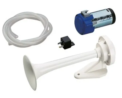 Allpa Abs Signalhorn Mit Kompressor, Einklang, L=250mm, 12v (116db(A)-420hz), Weiß