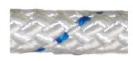 Allpa Allcord-17, Ø6mm Geflochtene Schot- & Fallenleine Easy, Weiß Mit Blauem Kennfaden
