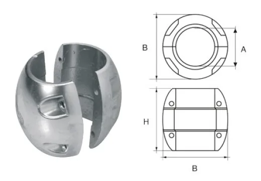 Allpa Aluminium Anode Für Ø22mm Welle, Kugelförmig
