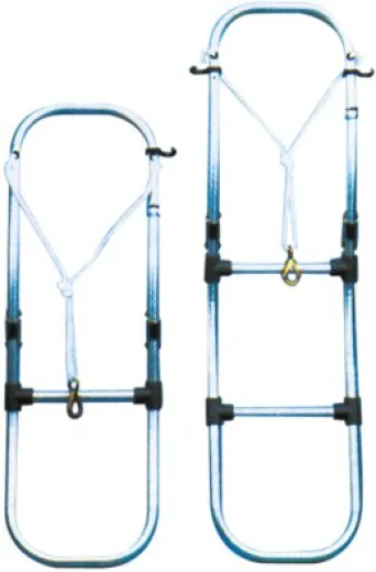 Allpa Aluminium Badeleiter Für Schlauchboot, 3-Stufen, Abm. Ausgeklappt 300x930mm, Rohr Ø25mm