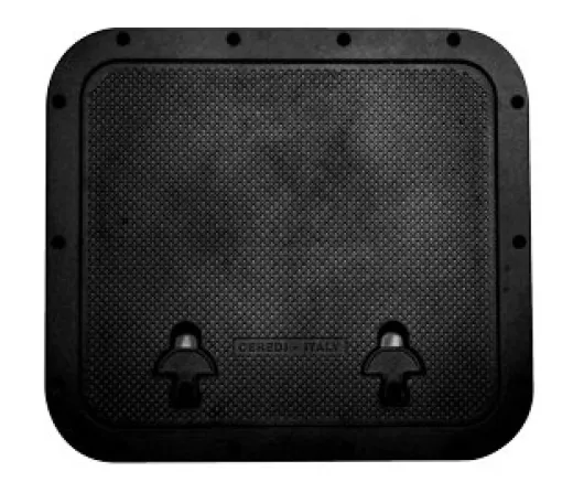 Allpa Aluminium Luke, Außenmaß 510x460mm, Innenmaß 345x400mm, Schwarz, Pulverbeschichtung