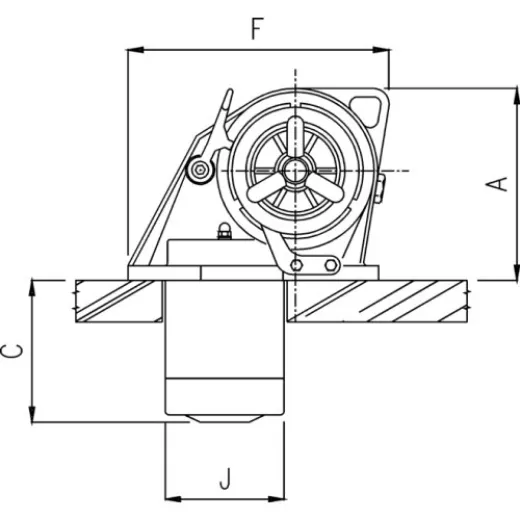 Lofrans Windlasses Ankerwinde Horizontal, Modell Kobra, 10mm, 24v, 1000w, Mit Spillkopf