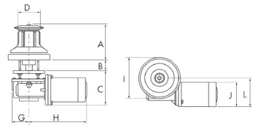 Allpa Capstan Vertikal, Modell T700, 24v, 700w
