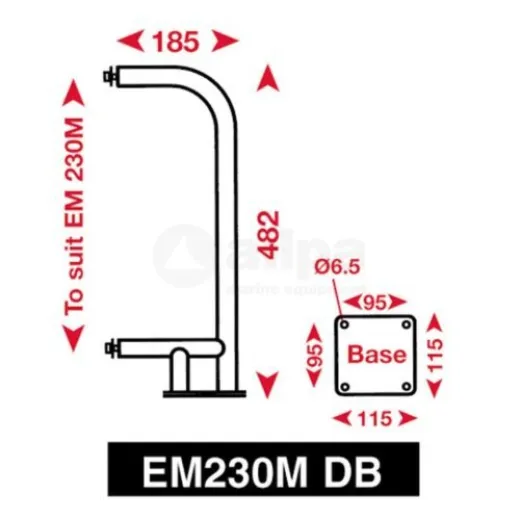 Allpa Echomax Em230 Midi Radarreflektor (Basemount) Ohne Niro Bügel, Weiß