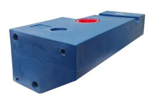 Allpa Einzelner Kunststofff Fäkalientank, Abgeschrägte Seite, 75l, 800x430x290mm