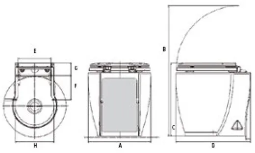 Allpa Elektrische Toilette Modell Laguna Standard, 24v/10a, Inkl. Bedienungspanel