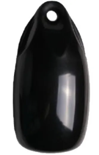 Allpa Fender Tropfenmodell Dumpy, Ø150mm, L=300mm, Schwarz (Größe 1) (Aufblassbar Mit Kugelventil)