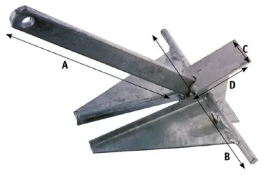 Allpa Feuerverzinkter Plattenanker Typ Danforth, 2,5kg
