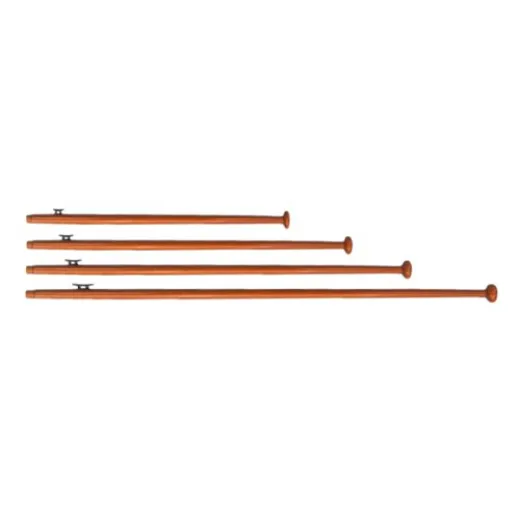 Allpa Flaggenstock, Lackiertes Holz, L=600mm, Ø28mm, Fuß Ø22mm, Mit Kunststoffklampe