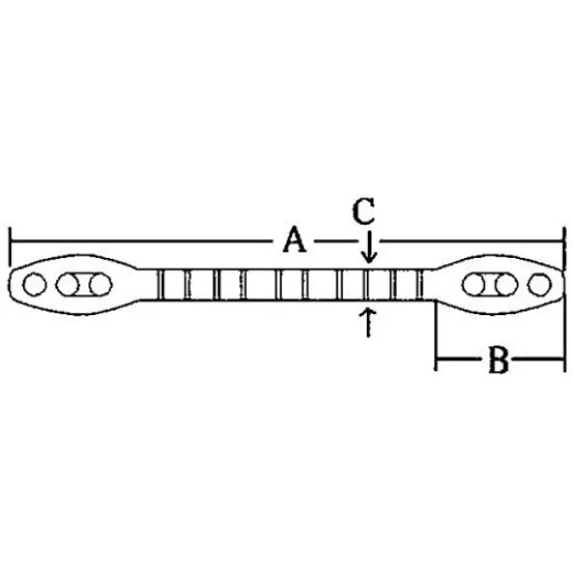 Allpa Gummi Ruckdämpfer, Tau Ø6-12mm, A=430mm, B=81mm, C=25mm