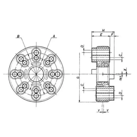 Allpa Gummikupplungen Bis 200nm, Lochkreis Ø82,5 & 108mm, Breite 44mm