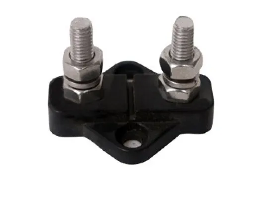 Allpa Isolierter Anschlußbolzen, Twin, Zinn-Platte Aus Abs, 2x 10mm, Schwarz