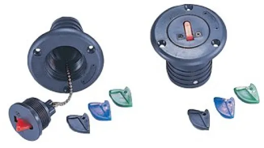 Allpa Kunststoff Deckeinfüllstütze Mit 4 St. Farbschlüssel & 6 St. Aufkleber, Schlauchanschluss Ø38mm