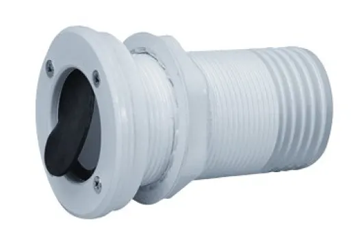 Allpa Kunststoff Borddurchlass (Mit Klappe), Ø55mm, Schlauch Durchmesser 50mm, L=60mm, Flansch=75mm