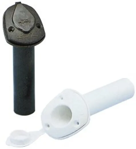 Allpa Kunststoff Einbau-Angelrutenhalter Mit Wasserdichter Büchse, L=230, Max. Ø40mm, Schwarz