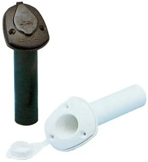 Allpa Kunststoff Einbau-Angelrutenhalter Mit Wasserdichter Büchse, L=230, Max. Ø40mm, Weiß