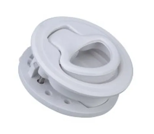 Allpa Kunststoff Einlaßgriff Für Luken Und Türe Ohne Schloß, Ø60mm, Gatmaat Ø50mm, Weiß