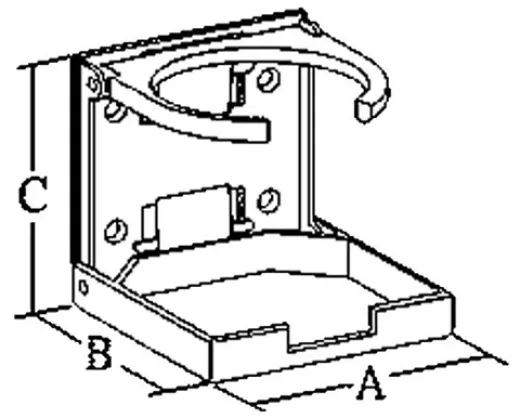 Allpa Kunststoff Getränkehalter, Klappbar, A=104mm, B=98mm, C=94mm, Weiß