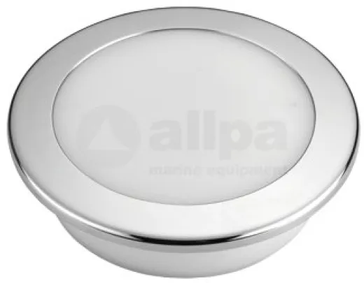 Allpa Kunststoff Led-Deckenleuchte Mit Niro Ring, Ø107.8mm, Einbau, 12v/7,5w, Led 16x 5ø, Warm White