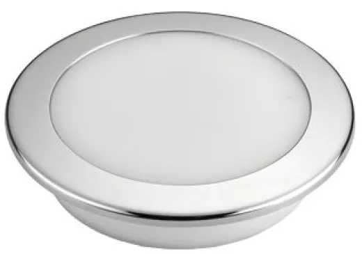 Allpa Kunststoff Led-Deckenleuchte Mit Niro Ring, Ø155mm, Einbau, 12v/9,3w, Led 26x 5ø, Warm White