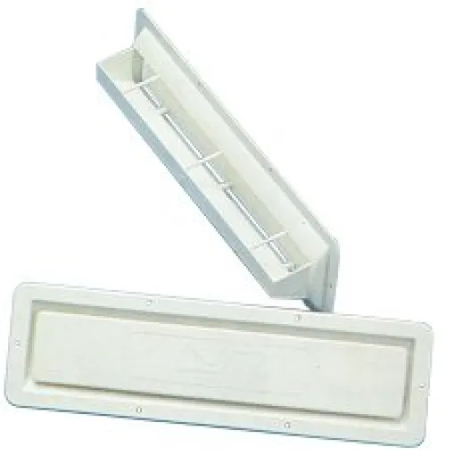 Allpa Kunststoff Lüftungsgitter, Einbau-Modell Mit Wasserkehrung, 420x120mm, Weiß
