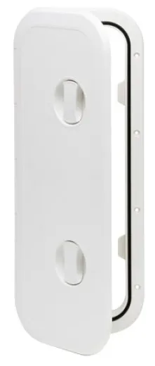 Allpa Kunststoff-Luke, 243x606mm, 2x Verschluß, 180°, Weiß