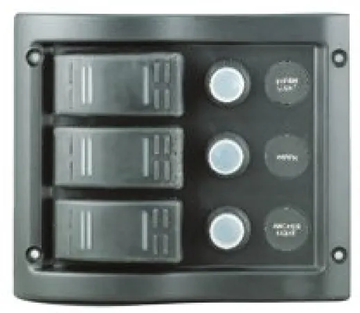Allpa Kunststoff Schalttafel, 12v, 3-Schalter & Led-Indikator, Automatischen Sicherungen (5a, 10a, 15a)