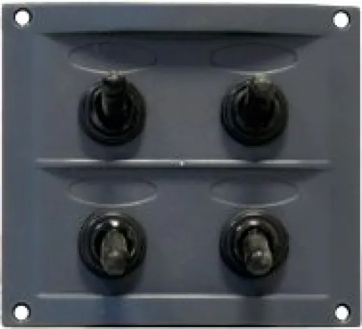 Allpa Kunststoff Schalttafel, 12v, 4-Schalter, 15a Sicherungen, Inkl. Labelsatz, Schwarz