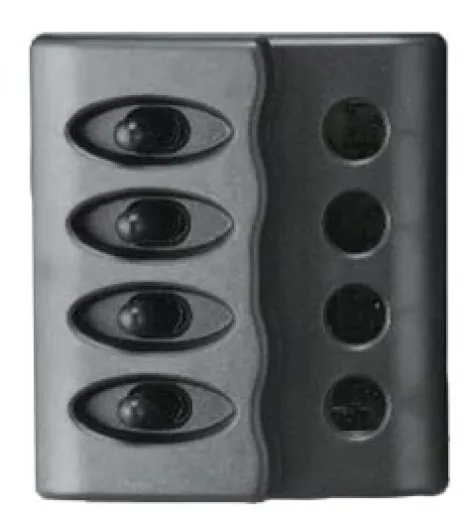 Allpa Kunststoff Schalttafel, 12v, 4-Schalter, Keine Sicherungen Mit Led-Indikator, Inkl. Labelsatz