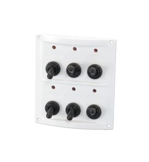 Allpa Kunststoff Schalttafel, 12v, 6-Schalter, 15a Sicherungen, Inkl. Labelsatz, Weiß