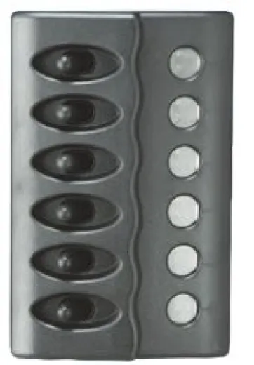 Allpa Kunststoff Schalttafel, 12v, 6-Schalter, Keine Sicherungen Mit Led-Indikator, Inkl. Labelsatz