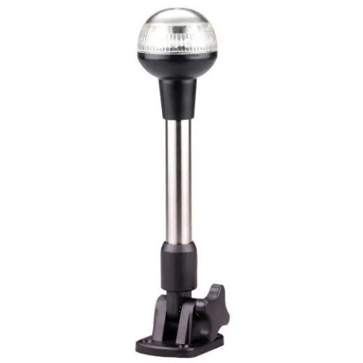 Allpa Led Navigations Stablaterne, 12v, 360°, Led 12x 5ø, Schwarzes Kunststoffgehäuse, Klare Linse