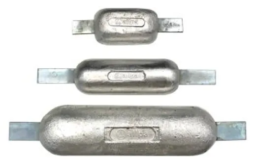 allpa Magnesium Rumpf Anode mit Anschweisslaschen 300x65x180x30mm 0 75kg